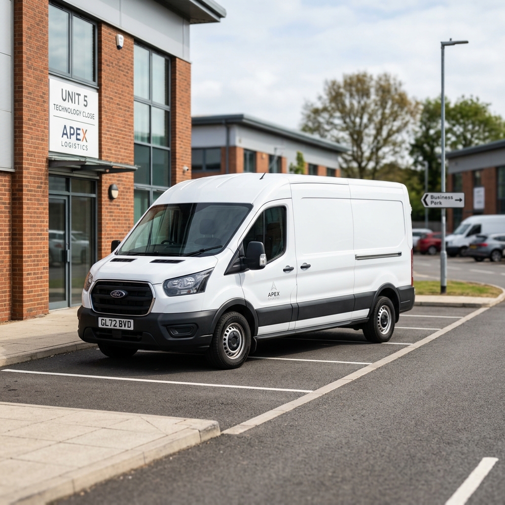 Commercial vehicles including vans and trucks parked together representing UK fleet finance options.