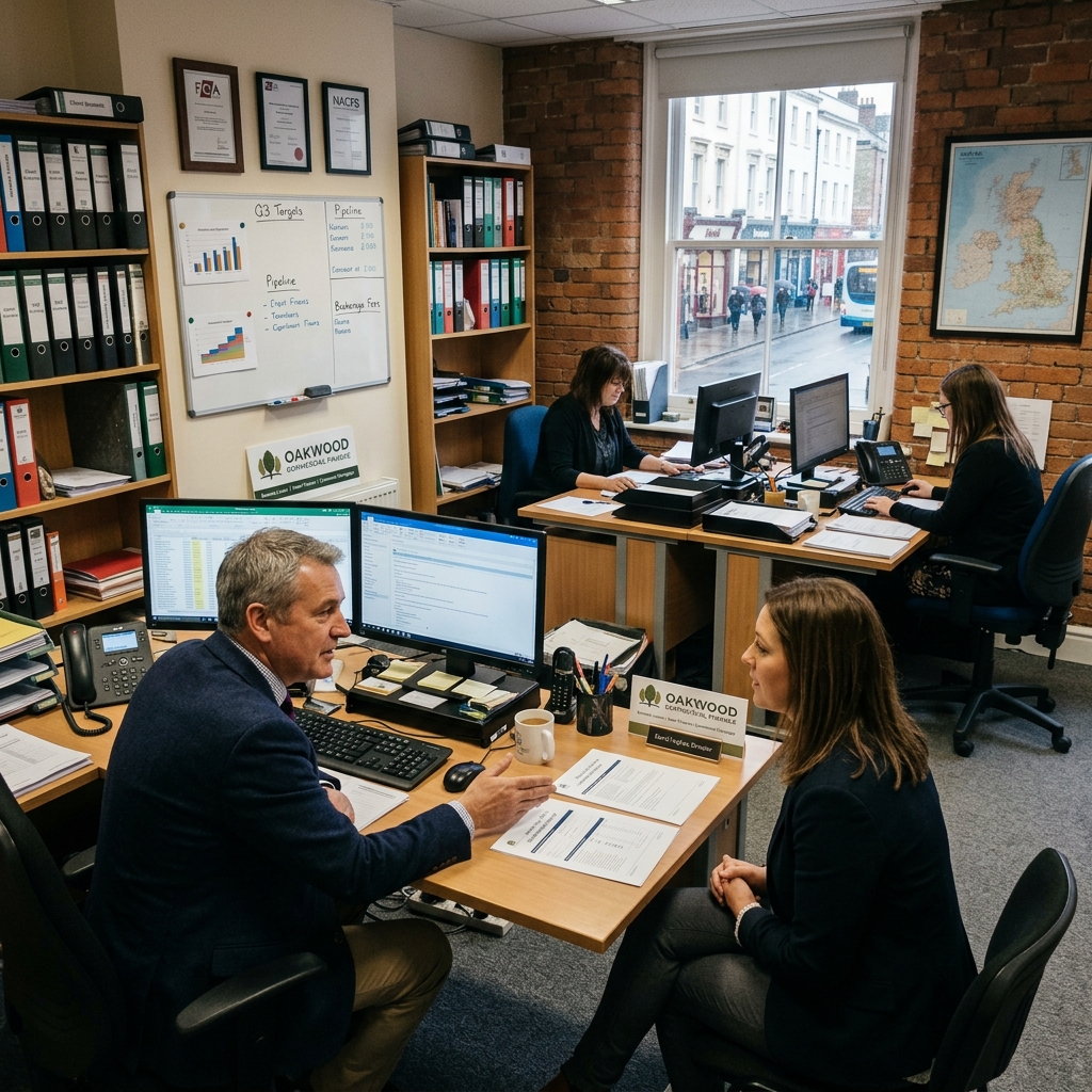 A commercial; finance broker office